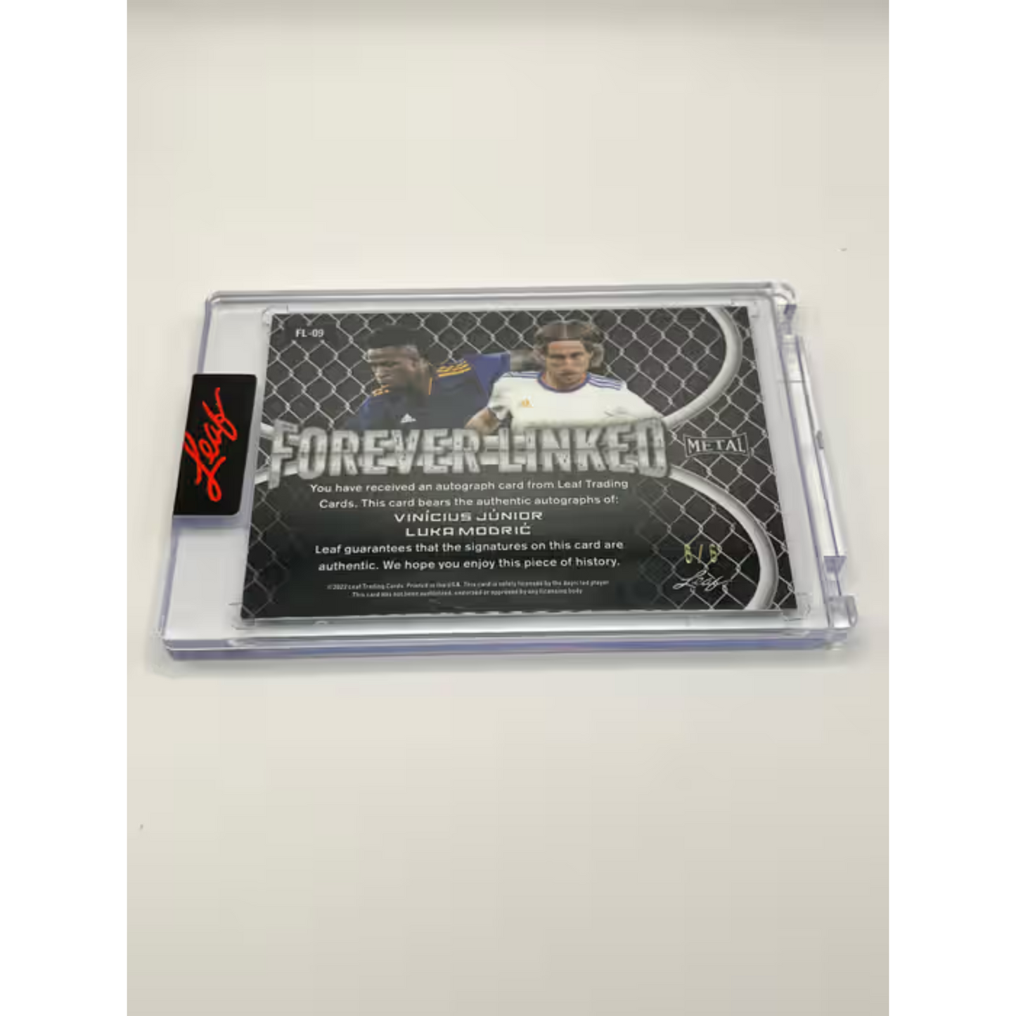 2022 Leaf Metal Real Madrid Vinicius Junior Luka Modric Forever Linked Dual Auto /6