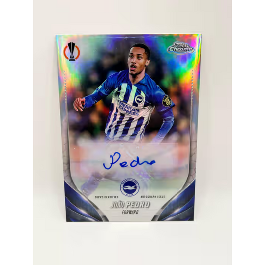 2023-24 Topps Chrome Uefa Signed On-Card Autographed Joao Pedro Card