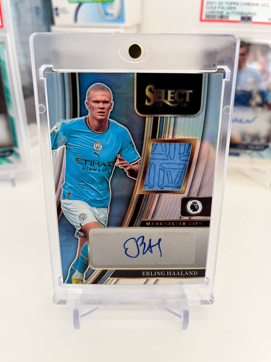 2022 Panini Select EPL Erling Haaland Signed Patch Autograph Memorabilia Card