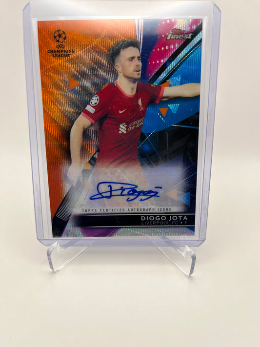 2021-22 Topps Finest Diogo Jota Auto Orange Wave Refractor /25