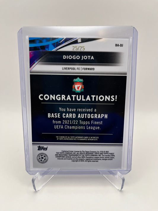 2021-22 Topps Finest Diogo Jota Auto Orange Wave Refractor /25