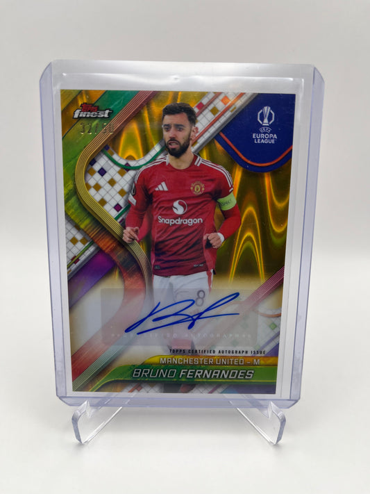 2024-25 Topps Finest UEFA Bruno Fernandes Gold Lava Auto /50
