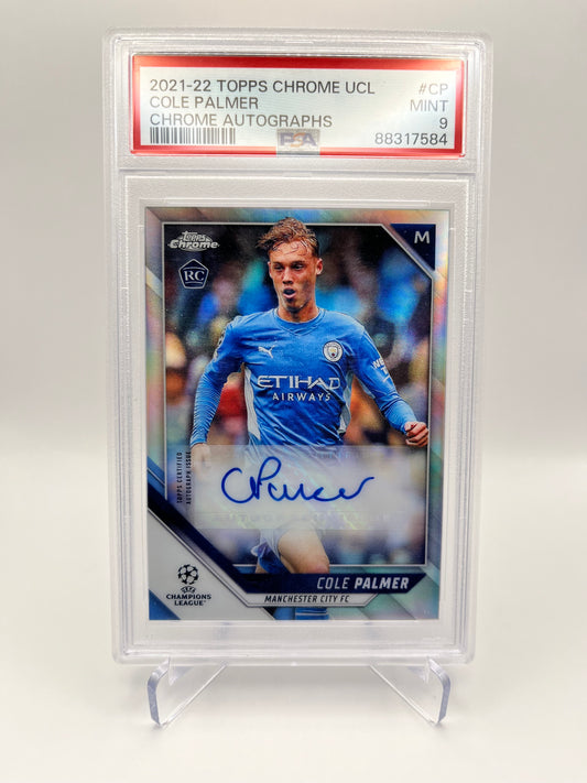 2021-22 Topps Chrome UCL COLE PALMER Rookie Refractor Auto PSA 9 🔥🔥