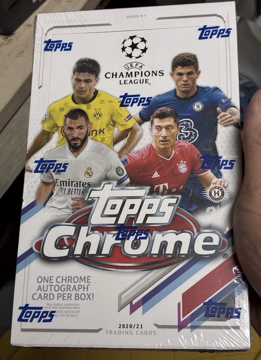 2020-21 TOPPS CHROME UEFA CHAMPIONS LEAGUE SOCCER FACTORY SEALED HOBBY BOX