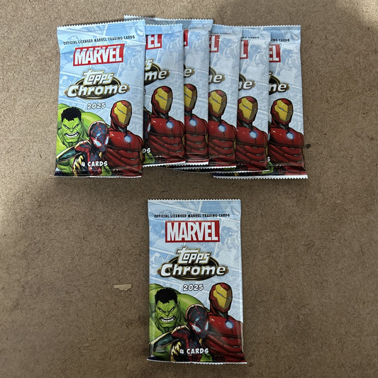 2025 Topps Chrome Marvel Blaster Box Single Packs! Yellow Lava Chance Spider-Man