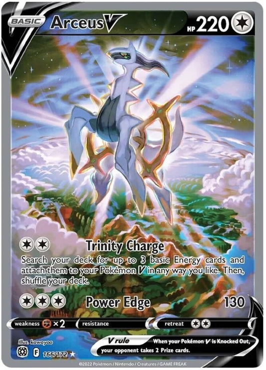 Heavily Played Arceus V - 166/172 - Alternate Art Ultra Rare Pokemon Brilliant S