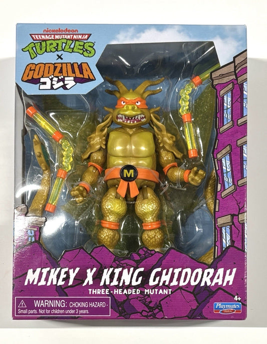 Playmates TMNT X Godzilla Mikey X King Ghidorah Mutant Ninja Turtles Figure NIH