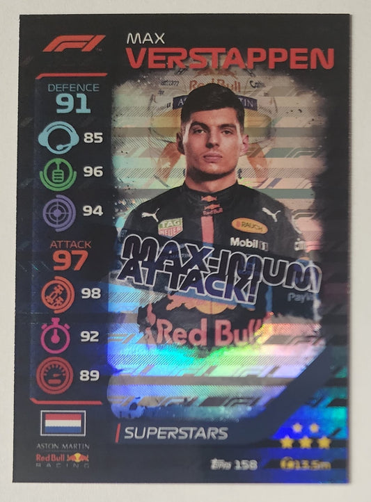 2020 Topps Turbo Attax F1 Formula 1 Max Verstappen #158 Card New