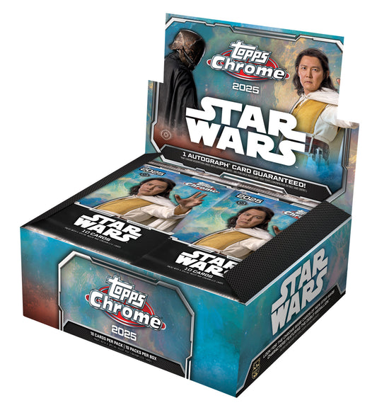 2025 TOPPS CHROME STAR WARS HOBBY BOX (1 AUTO/100 Cards) Brand New Sealed QTY