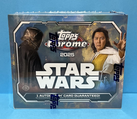 2025 TOPPS CHROME STAR WARS Factory Sealed Hobby Trading Card Box