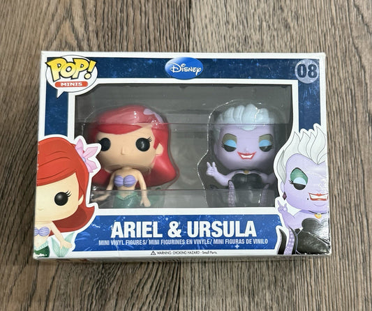 Funko Pop! Disney The Little Mermaid Ariel & Ursula 2 Pack Minis Vaulted DAMAGED