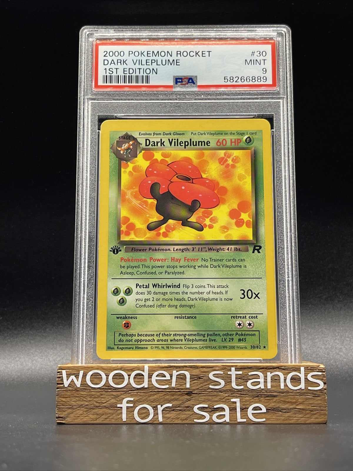 2000 Pokemon Rocket 30/82 Dark Vileplume 1st Edition [PSA 9]