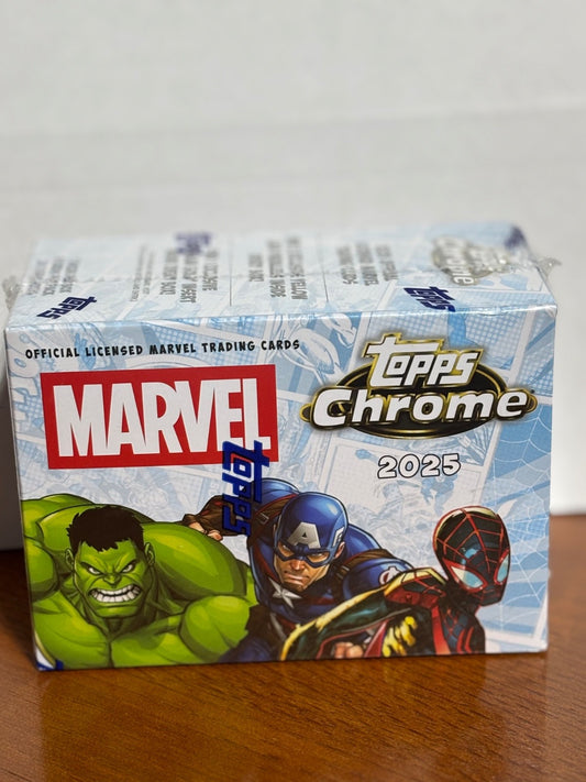 2025 TOPPS CHROME MARVEL Value/Blaster Box (28 Cards) NEW IN HAND NICE