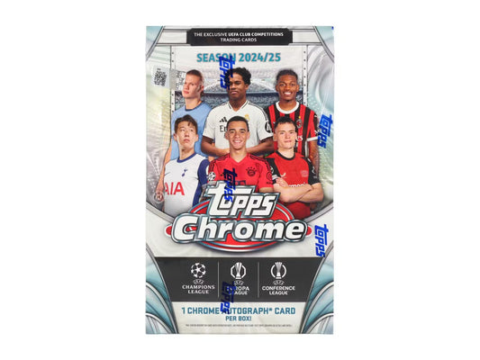 2024/25 Topps Chrome UEFA Club Competitions Soccer Factory Sealed Hobby Box