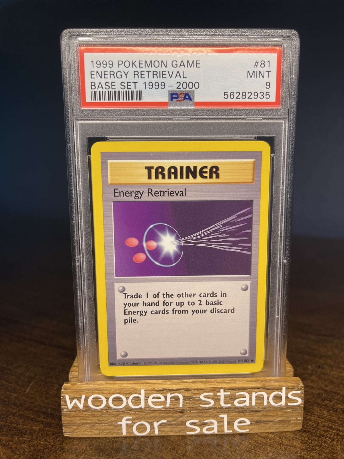 PSA 9 MINT Energy Retrieval 81/102 4th Print Base Set Pokemon Trading Card