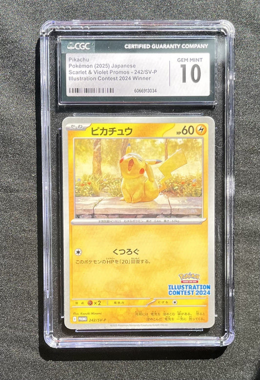 PIKACHU Illustration Contest 2024 Japanese Promo #242 CGC 10 Gem Mint Pokemon