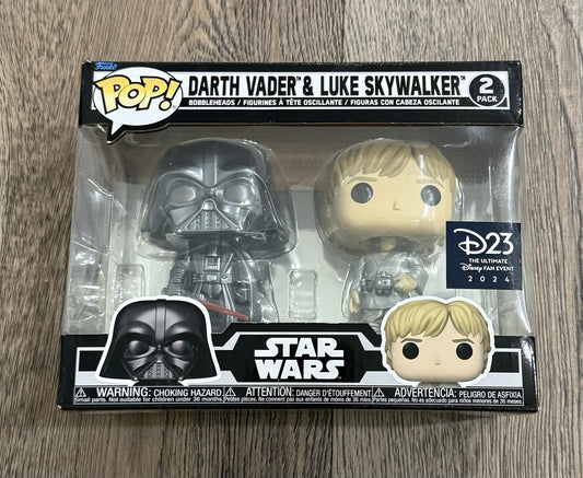 Funko Pop! Star Wars Darth Vader & Luke Skywalker Metallic 2 Pack 2024 D23 Expo