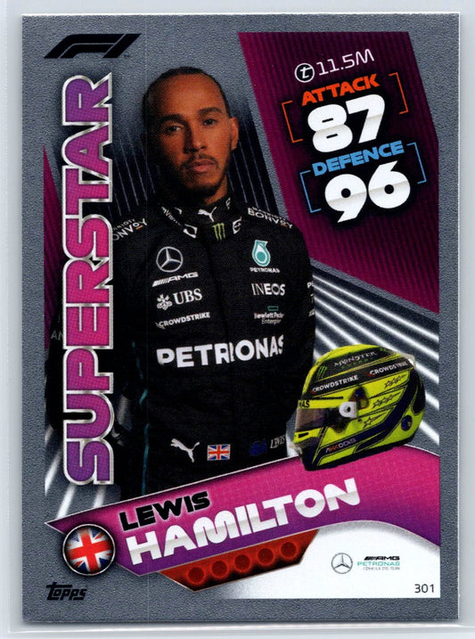 2022 Topps Turbo Attax F1 Lewis Hamilton Superstar Foil #301