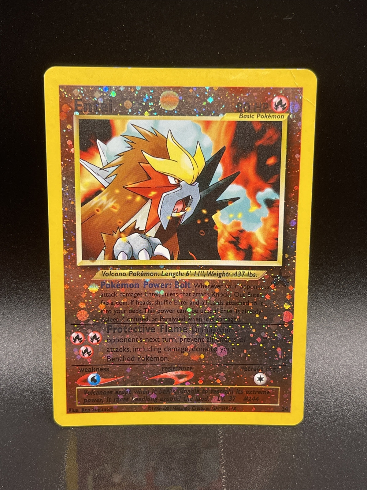 Pokémon TCG - Entei  - Wizards Black Star Holo Promo #34 - LP MP