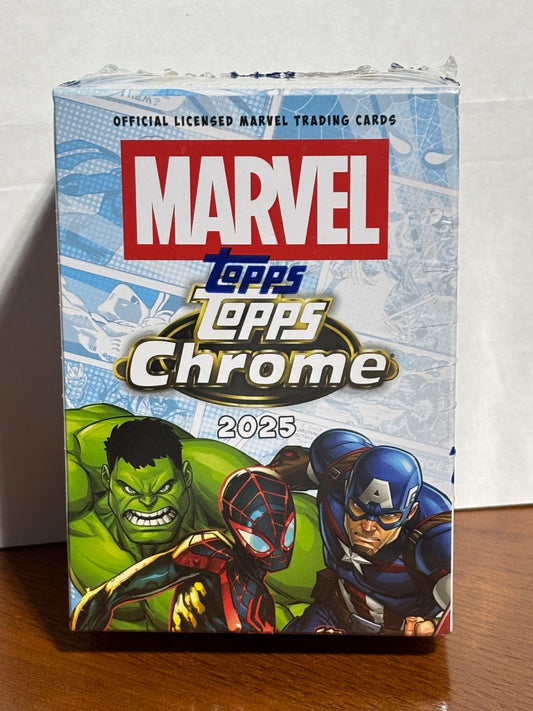 2025 TOPPS CHROME MARVEL Value/Blaster Box (28 Cards) NEW IN HAND NICE