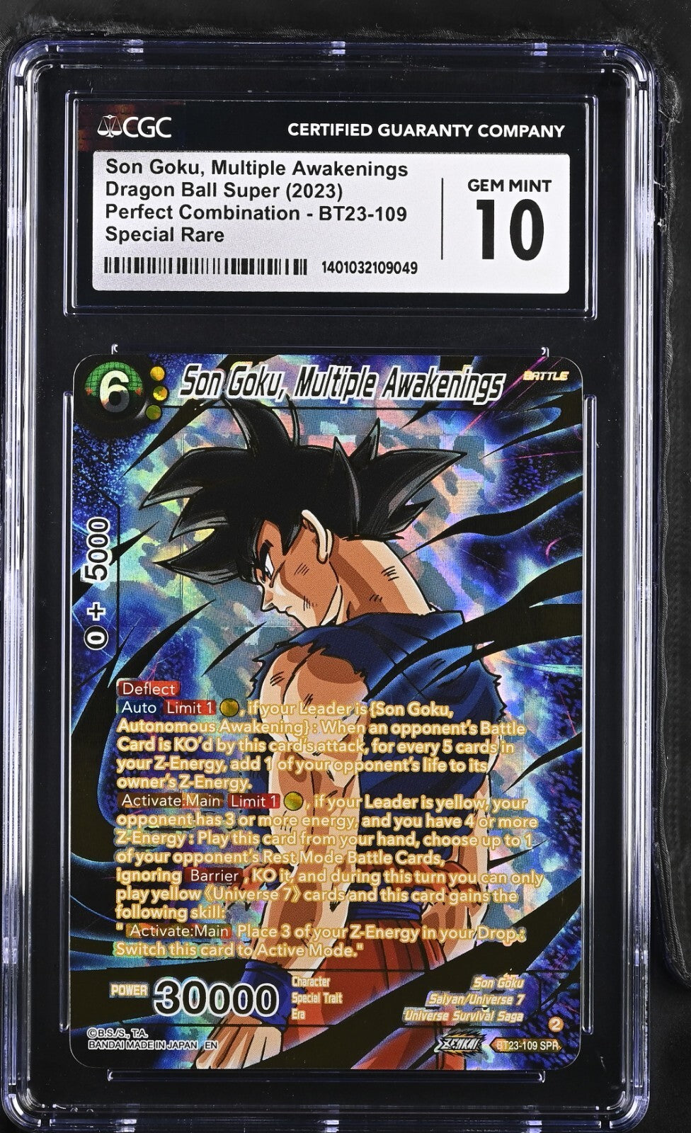 CGC 10 Son Goku, Multiple Awakenings BT23-109 SPR PSA BGS Dragon Ball Super