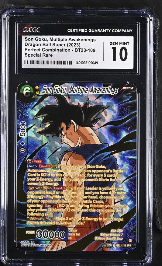 CGC 10 Son Goku, Multiple Awakenings BT23-109 SPR PSA BGS Dragon Ball Super