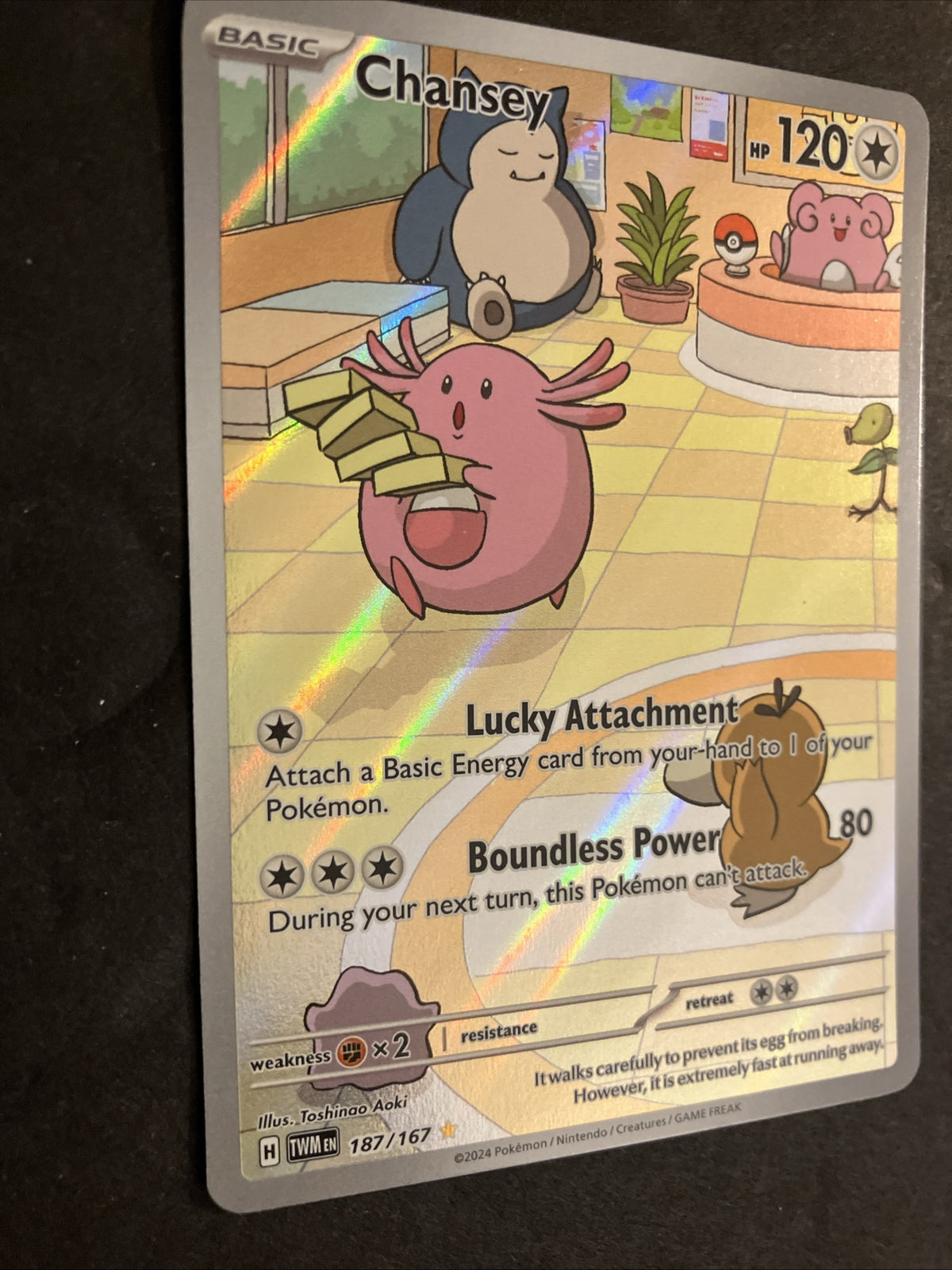 Pokemon Twilight Masquerade Chansey Illustration Rare Holo 187/167 Pack Fresh NM