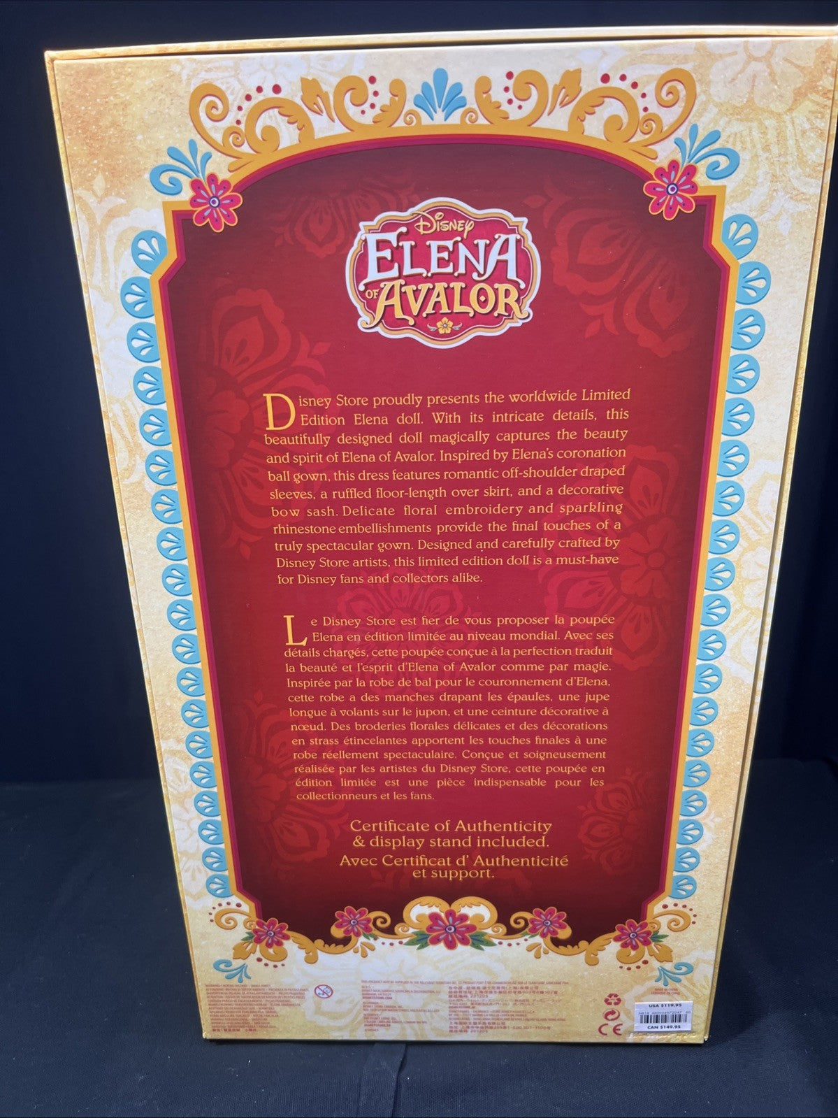 Elena of Avalor Disney Store Limited Edition Doll 17” LE #4417 Of 6000