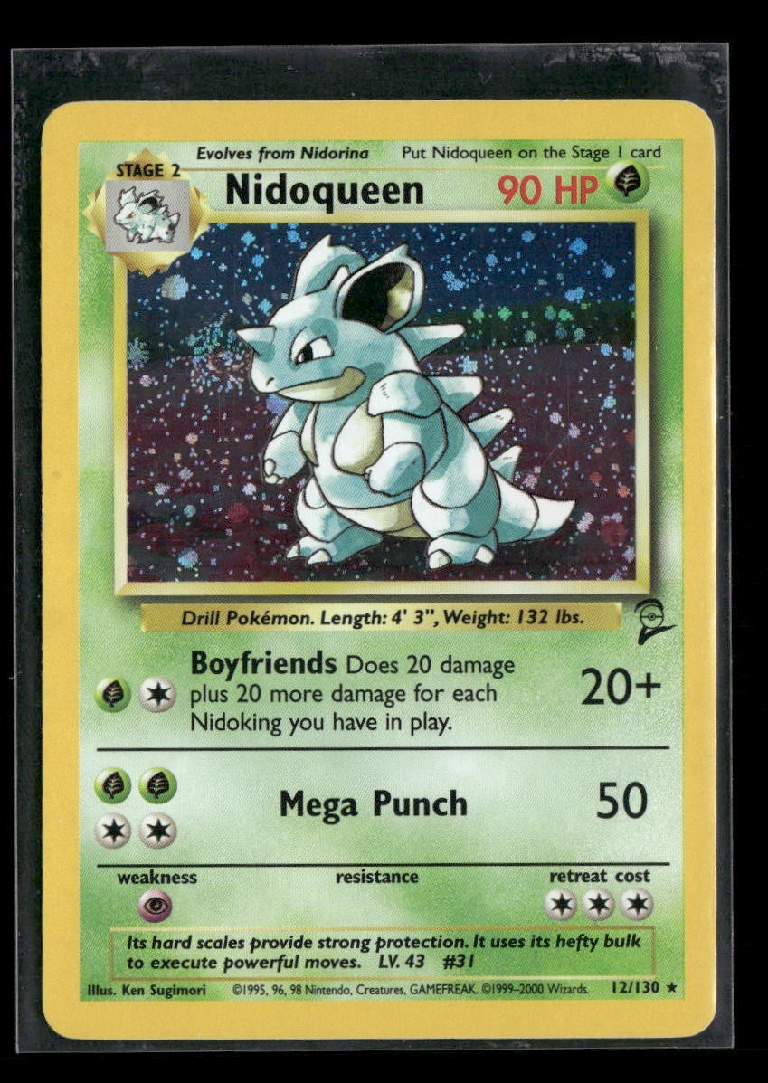 Nidoqueen 12/102 Base Set 2 Holo Rare Vintage 1999 Pokemon Card