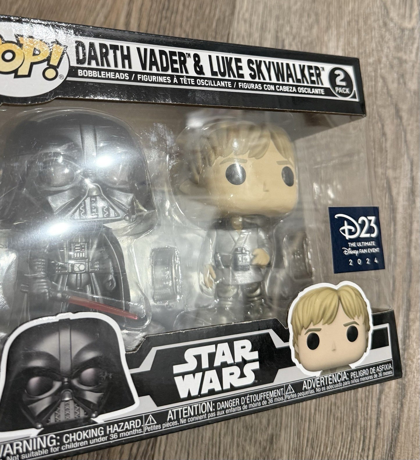 Funko Pop! Star Wars Darth Vader & Luke Skywalker Metallic 2 Pack 2024 D23 Expo