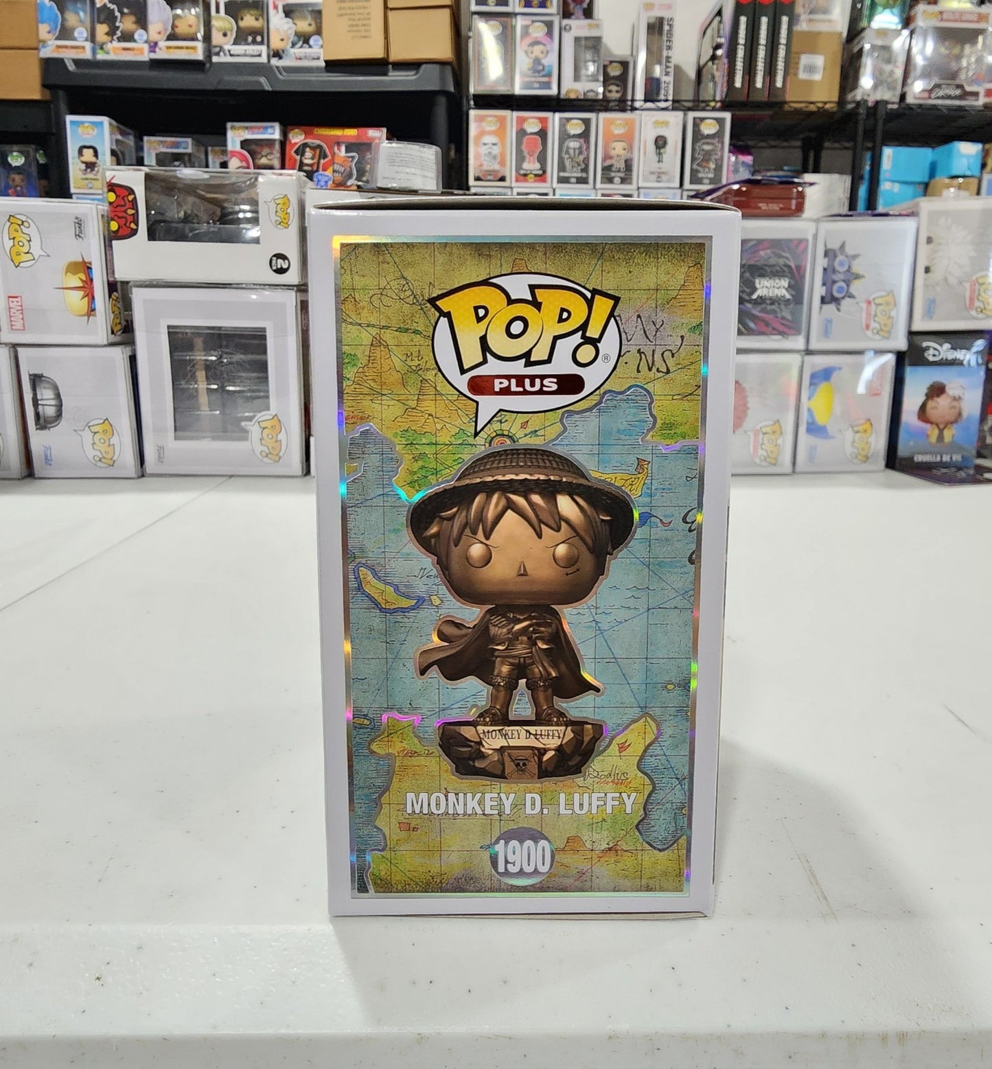 Pop Plus One Piece Monkey D. Luffy Statue Bronze Funko Shop Exclusive +Protector