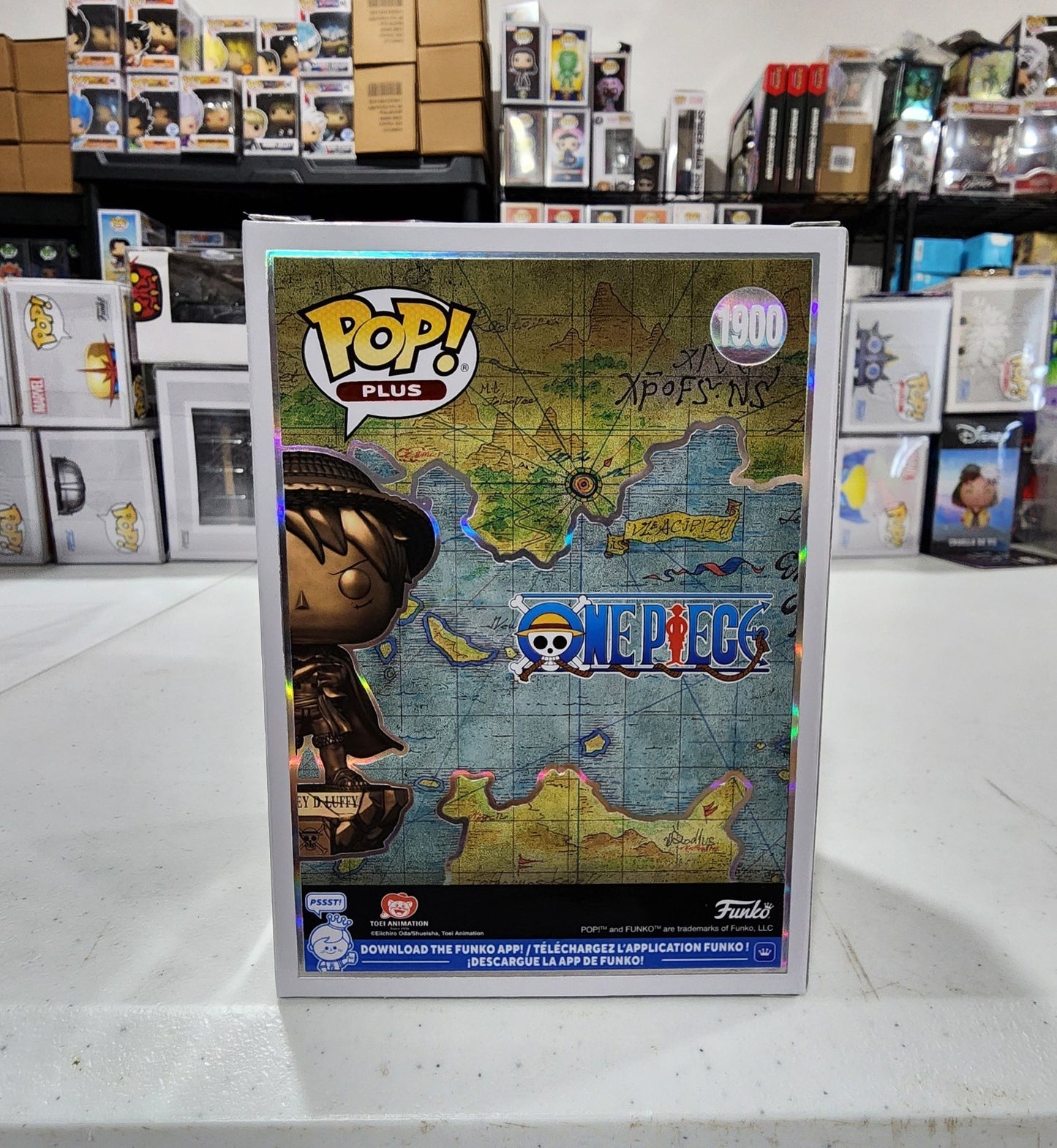 Pop Plus One Piece Monkey D. Luffy Statue Bronze Funko Shop Exclusive +Protector