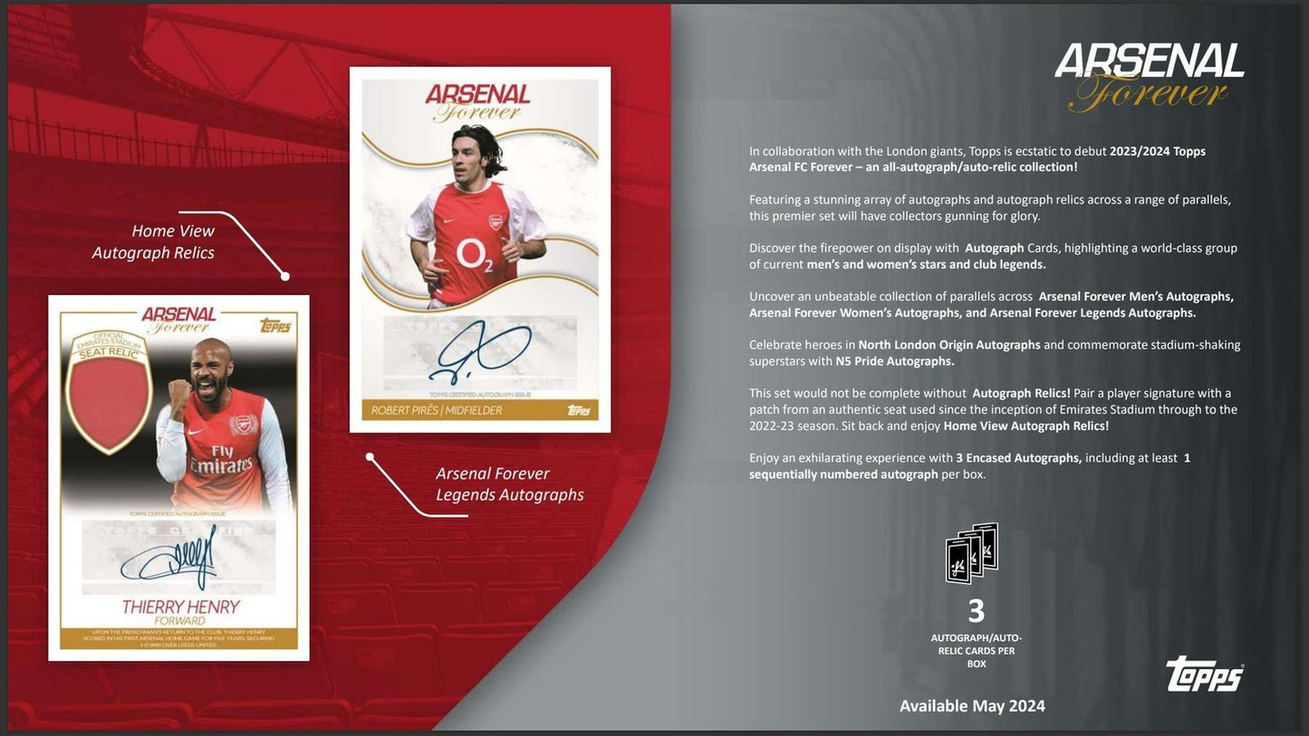 2023/24 TOPPS ARSENAL FC FOREVER SOCCER HOBBY BOX