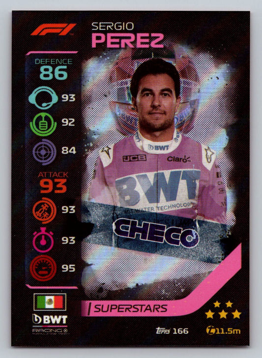 2020 Topps F1 Turbo Attax Superstars Sergio Perez #166 Rookie RC F1