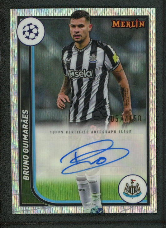 2024 BRUNO GUIMARAES 057/150 AUTO TOPPS MERLIN UEFA CHAMPIONS LEAGUE WAVE