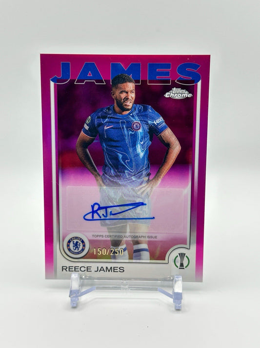 2024-25 Topps Chrome UCC Reece James Pink Auto 150/250 Chelsea