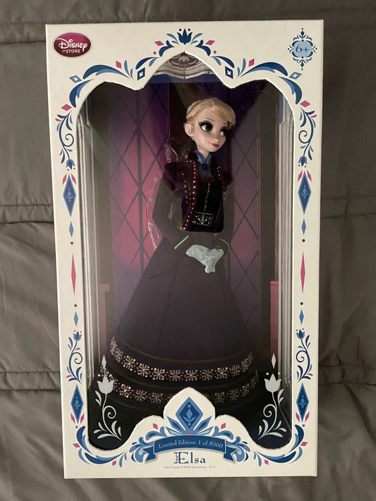 NEW Disney Store Frozen Purple Regal Elsa 17" Doll Limited Edition of 5000 w/COA