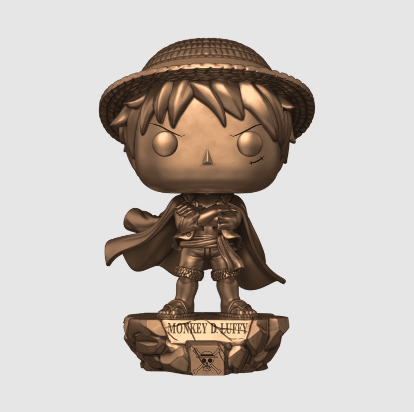 Pop Plus One Piece Monkey D. Luffy Statue Bronze Funko Shop Exclusive +Protector