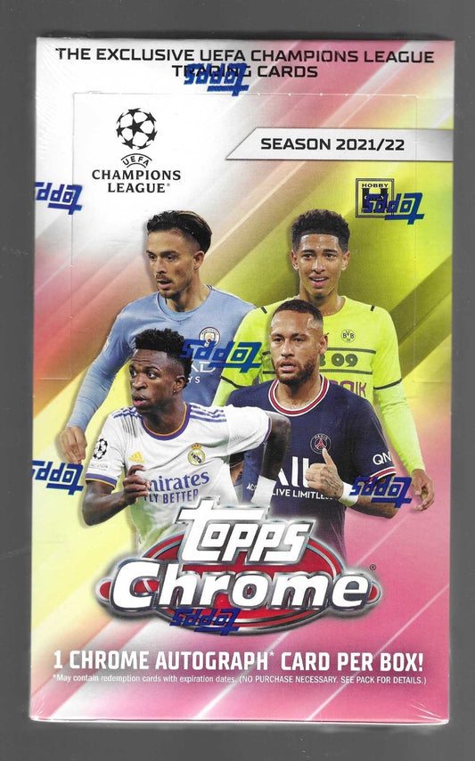 2021-22 TOPPS CHROME UEFA CHAMPIONS LEAGUE SOCCER SEALED HOBBY BOX