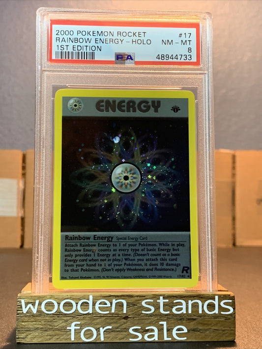 PSA 8 NM-MT Rainbow Energy 17/82 1st Edition Team Rocket Set Holo Pokemon Card
