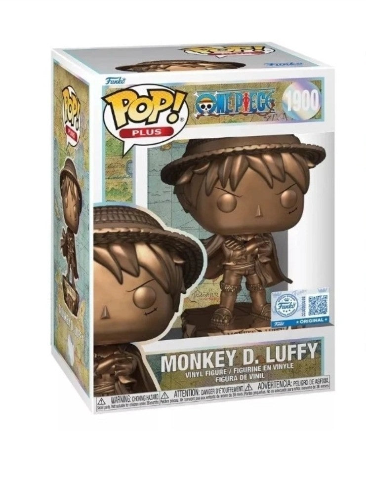 Pop Plus One Piece Monkey D. Luffy Statue Bronze Funko Shop Exclusive +Protector