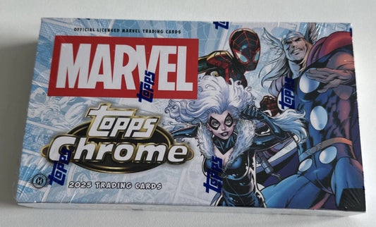 2025 Topps Chrome Marvel Trading Card Factory Sealed Hobby Box
