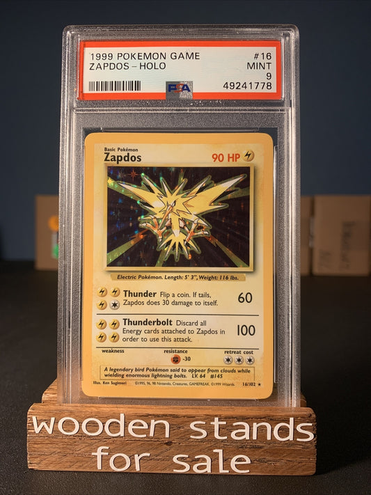 PSA 9 MINT Zapdos 16/102 Base Set Holo Pokemon Trading Card