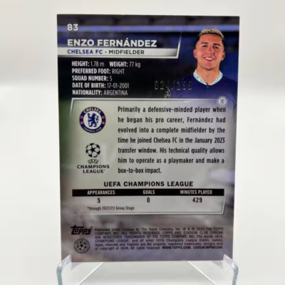 Topps Stadium Chrome UEFA 2022-23 Enzo Fernandez Night Vision Rookie RC /199