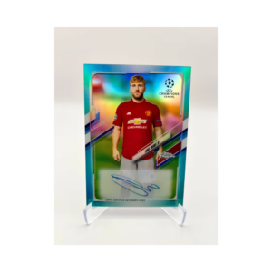 🔥 2021 Topps Chrome LUKE SHAW AUTO Manchester United - Aqua Refractor /199 🔥