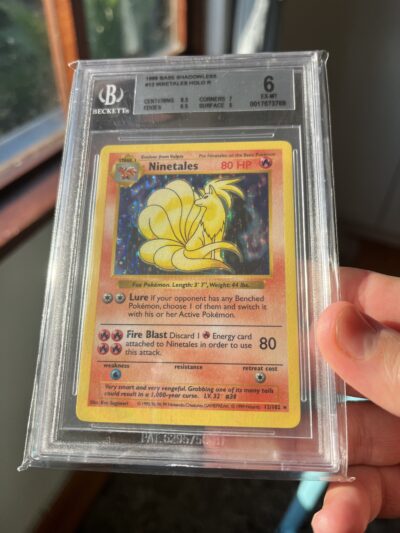 1999 Pokémon Base Set Shadowless Ninetales Holo 12/102 BGS 6 Excellent-Mint