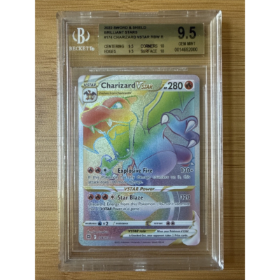Charizard Vstar 2022 Pokemon Brilliant Stars Secret Rare 174/172 BGS 9.5