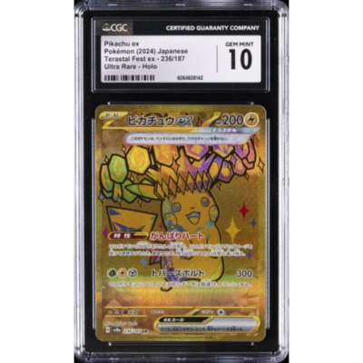 2024 Japanese Pikachu ex Terastal Fest ex Ultra Rare Holo card graded Pikachu ex CGC 10