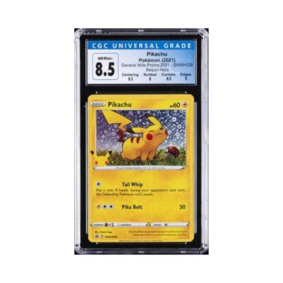 2021 POKEMON GENERAL MILLS PROMO 2021 SEQUIN HOLO #SWSH039 PIKACHU CGC 8.5