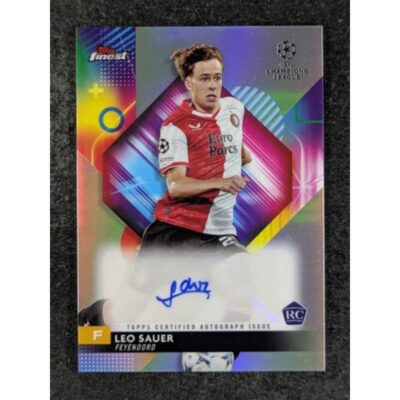 LEO SAUER Rookie RC Topps Finest UEFA autograph refractor #A-LS Feyenoord soccer card